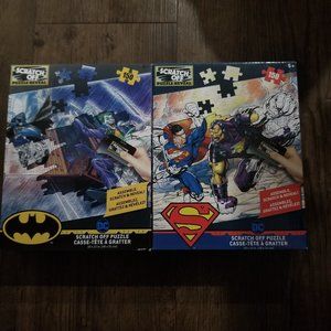 DC Comics 2 Sratch Off and Reveal Puzzles  Batman / Superman